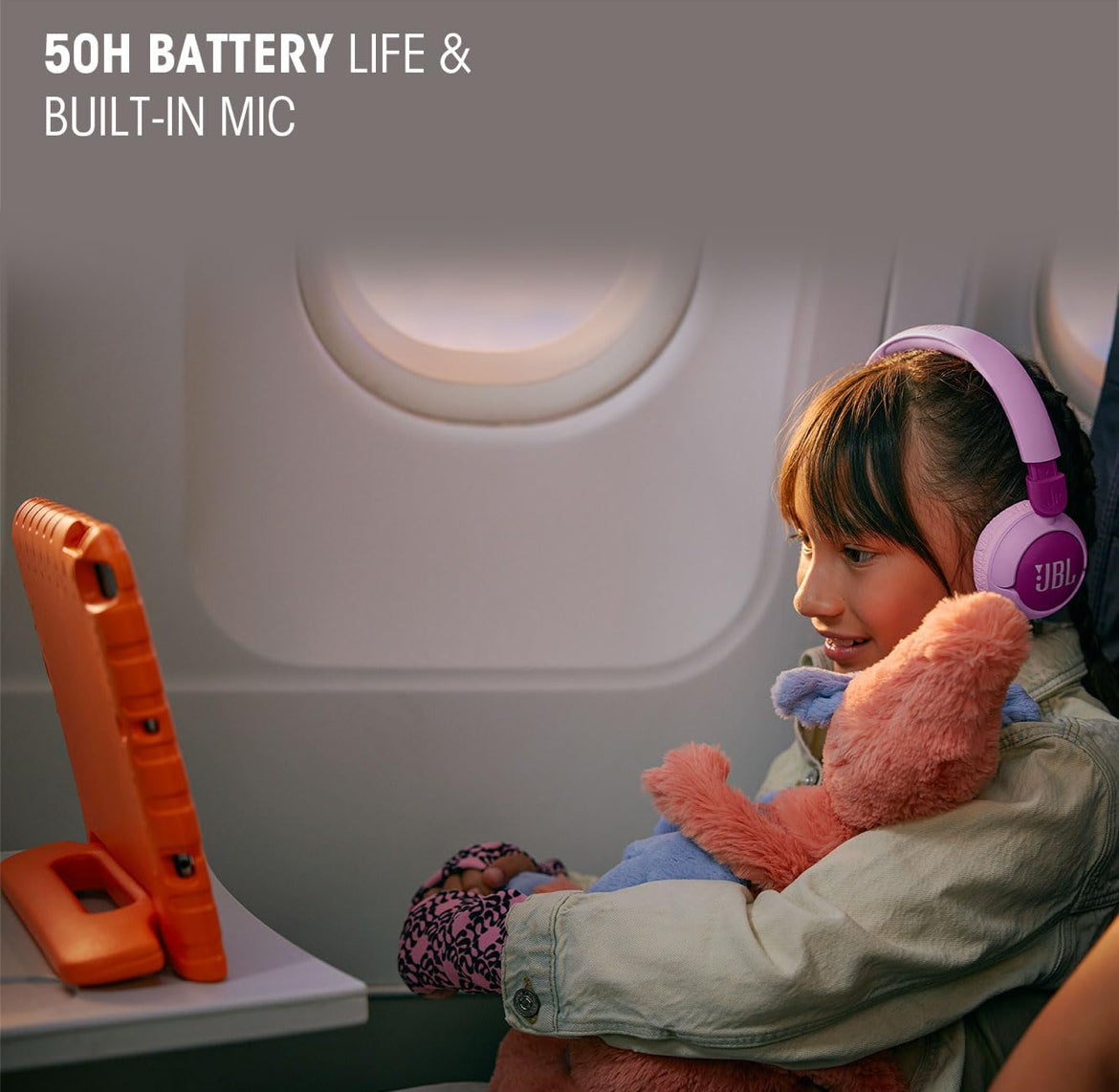 JBL Junior 320BT - Wireless on-Ear Kids Headphones Safe Sound (<85dB), Fit for Kids, Parental Control with Customizable Volume & Playtime and 50Hr Battery Life (Purple)