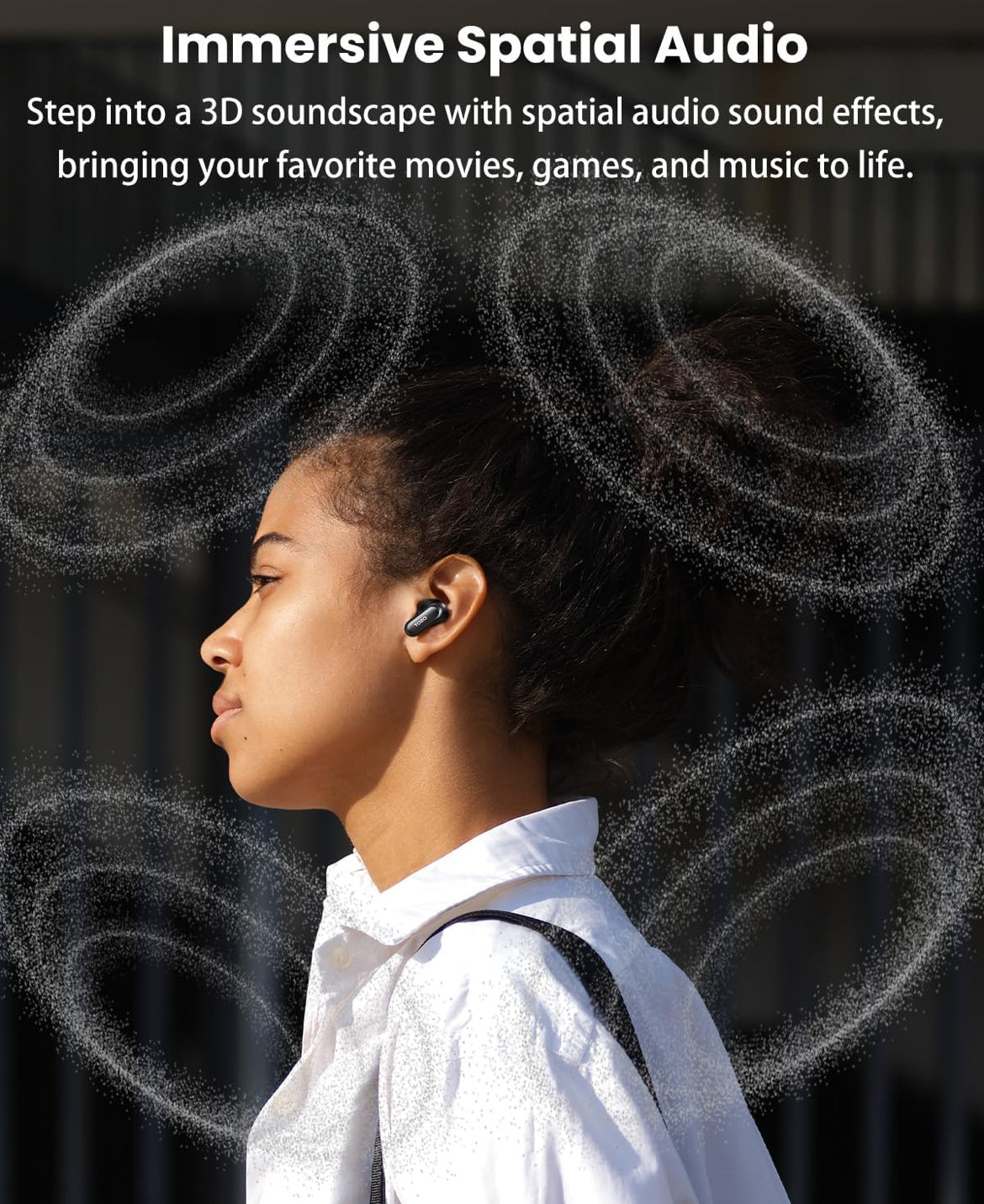 NC20 Pro Active Noise Cancelling Wireless Earbuds with Smart Touch Screen, LDAC Hi-Res Audio, Stereo Bass, 6 Mics AI Call Ear Buds, 80H Playtime, IPX8 Waterproof (Titanium Black)