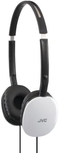 JVC Flats On-Ear Wired Headphones - Flat Foldable Design - 30mm - White