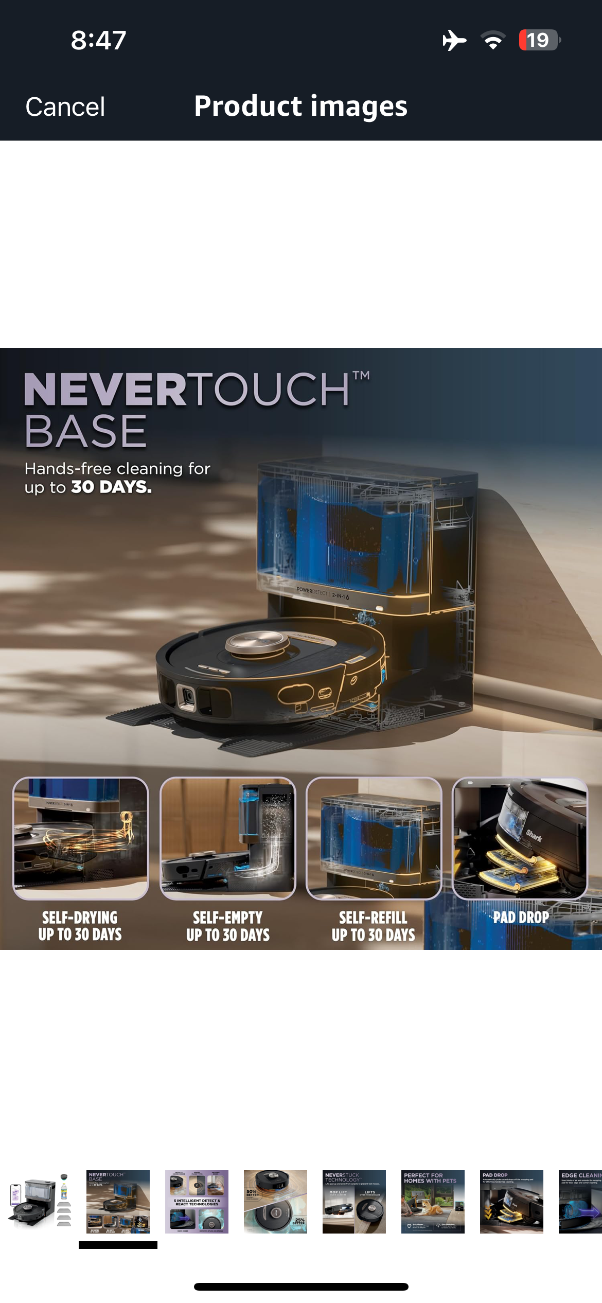 Shark Power Detect NeverTouch, Self-Empty & Self-Refill, Robot Vacuum and Mop - NEW