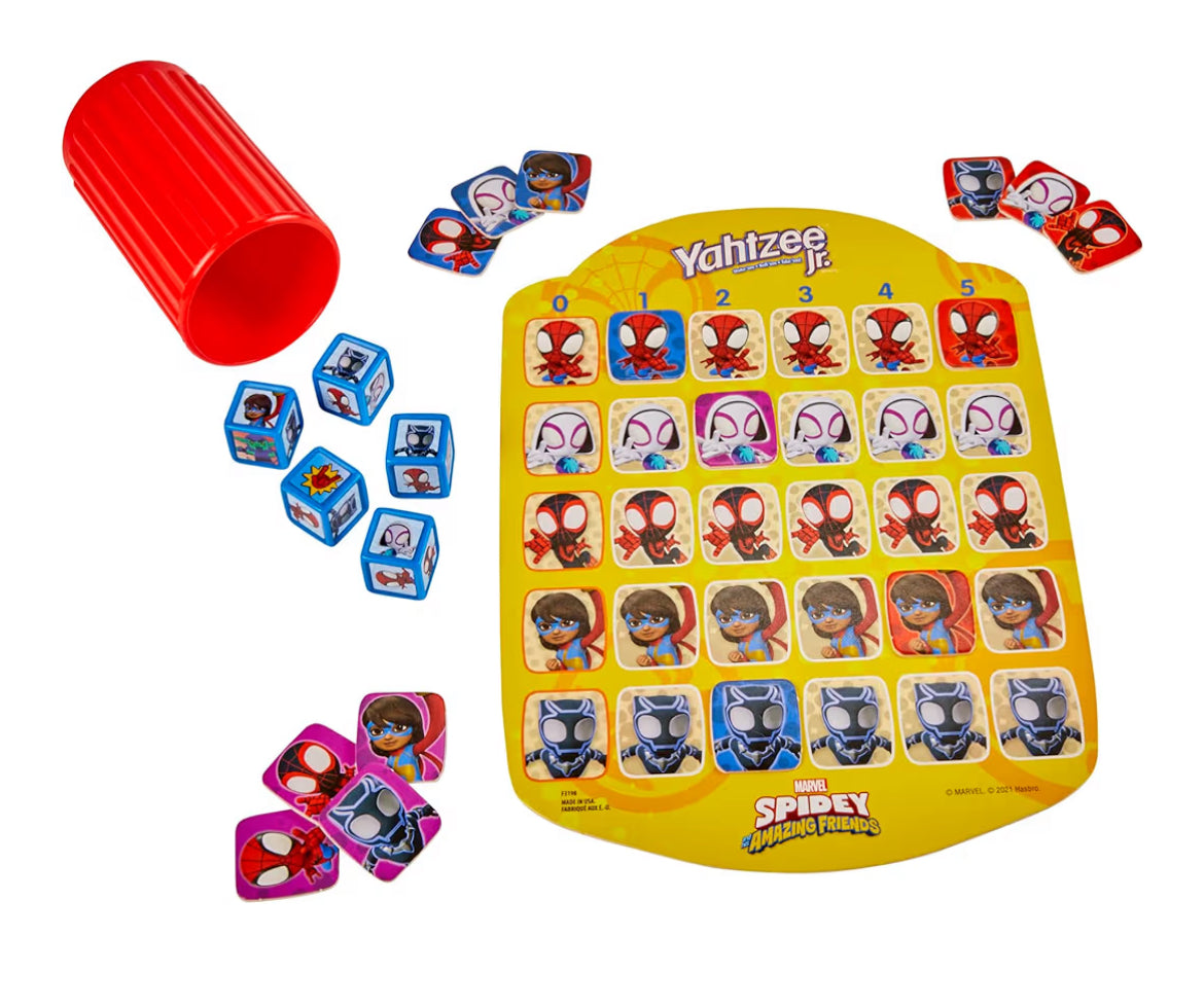 Hasbro Gaming Spidey and His Amazing Friends Yahtzee Jr.Marvel Edition Board Game for Kids - (Ages 4 and Up)