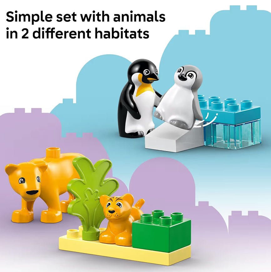 LEGO DUPLO Town Wilde Dierefamilies Pikkewyne & Leeus Bouspeelstel - 10442