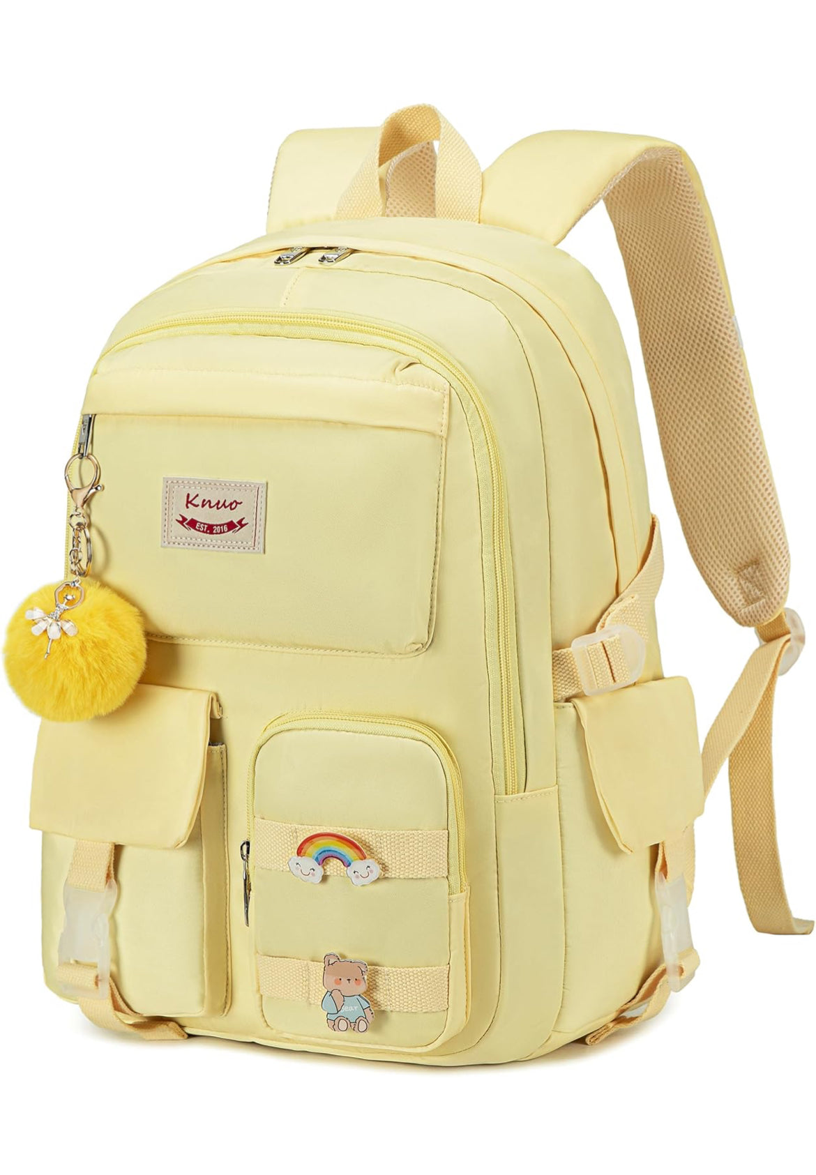 Backpack for girls Laptop Backpacks 15.6 Inch College Cute Bookbag Anti Theft Primary Elementary School Bag Casual Daypack for Teens Girls Women Students （Yellow