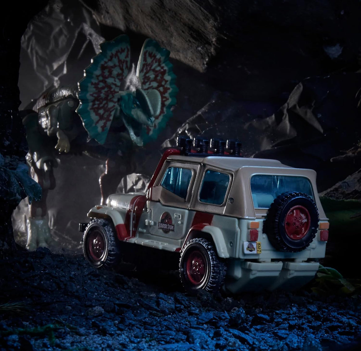 Transformers Collaborative Jurassic Park x Toys Dilophocon & Autobot JP12, Aksiefigure vir Seuns en Dogters 8 Jaar en Ouer