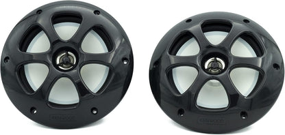 Kenwood KFC-1613MRB/W 6.5 Duim 2-Rigting Koaksiale Waterdigte Marine-/Motorsport-/Motorluidsprekers, Paar, 4 Ohm, 100 Piek Watt (Swart)
