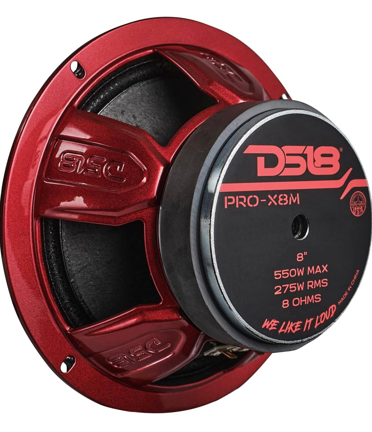 DS18 PRO-X8M Loudspeaker - 8", Midrange - 275W RMS, 8 Ohms - Premium Quality Audio Speaker - 1PC ONLY
