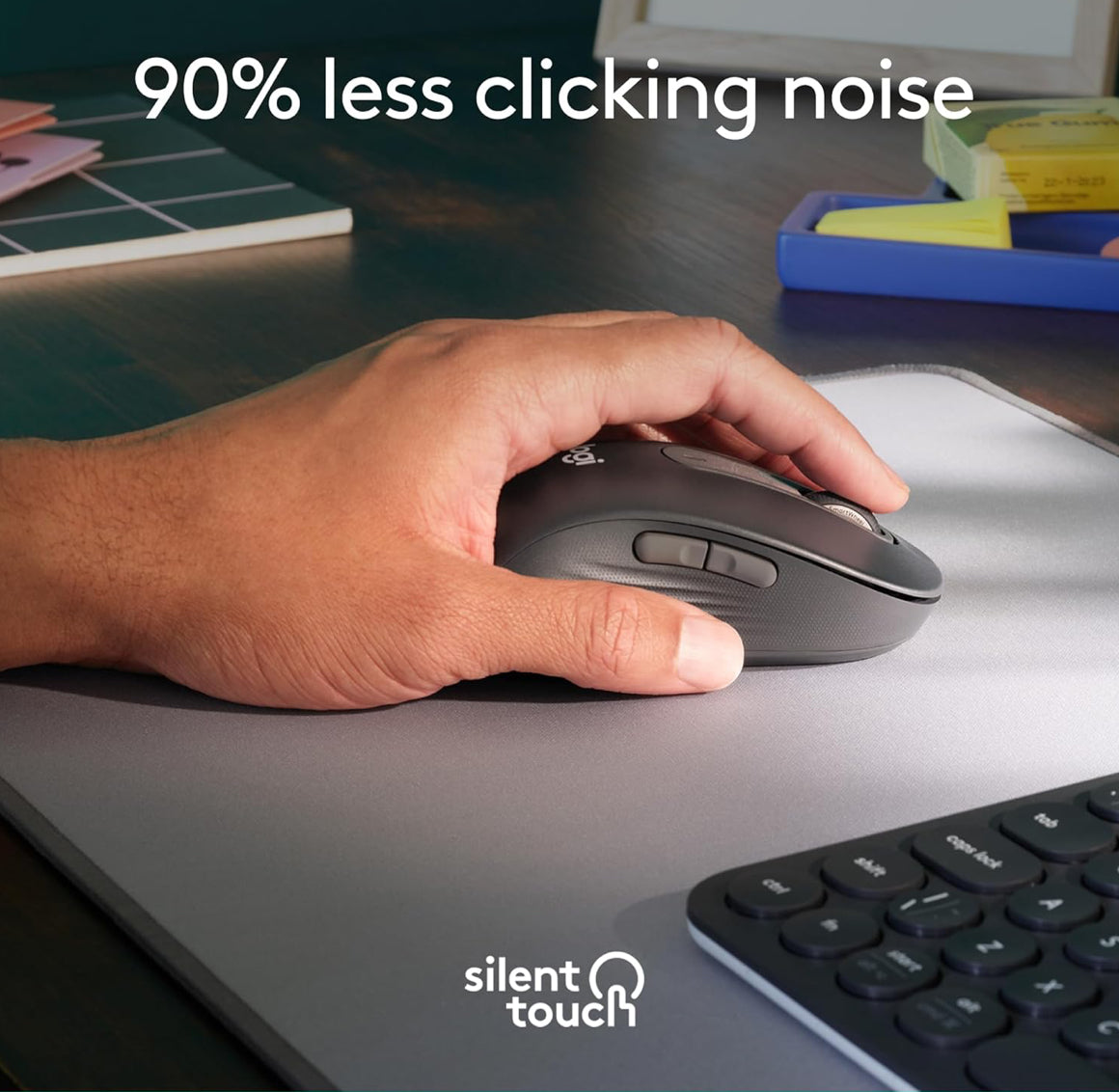 Logitech Wireless Mouse Signature M650 L Full Size - Large Hands, 2-Year Battery, Silent Clicks, Customizable Buttons, Bluetooth, PC/Mac/Chromebook - Graphite, Left-Handed, Large