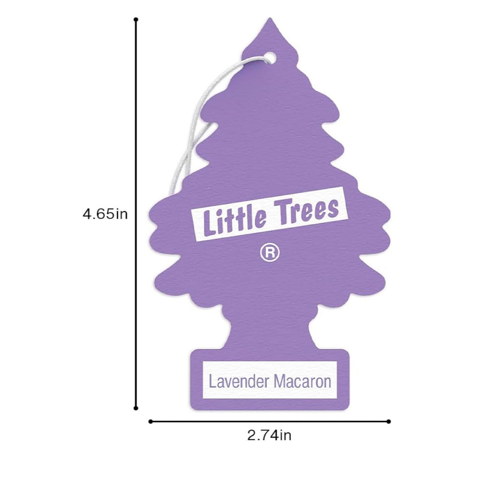 LITTLE TREES Car Air Freshener Hanging Tree Long Lasting Scent- Lavender Macaron (24)