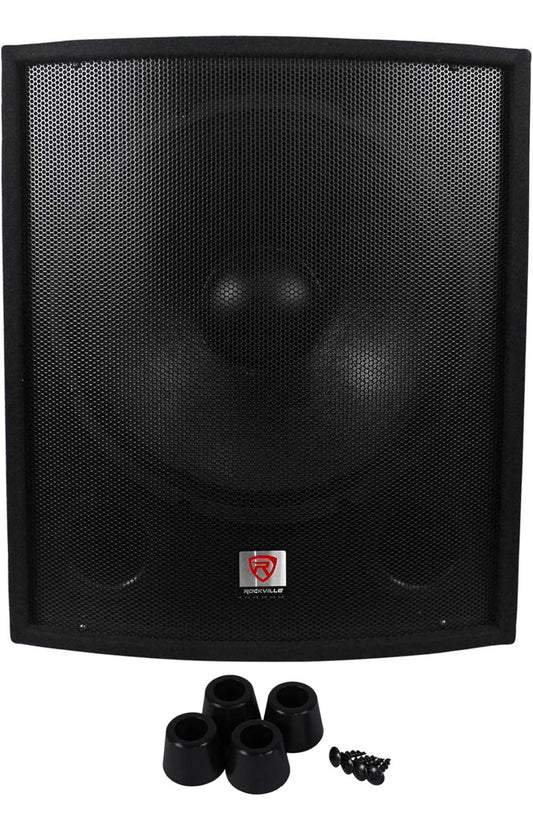 Rockville SBG1188 18" Pro DJ PA Subwoofer Sub+5000w 2-Kanaal Versterker+Kabel