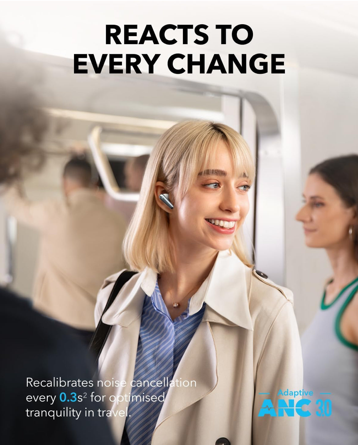 Soundcore Liberty 4 Pro by Anker, Noise Cancelling Wireless Earbuds, 7-Sensor and Real-Time Adaptive Noise Cancelling, 2× Faster Charging, Studio-Level Hi-Fi Music, Clear Calls with 6 Mics and AI