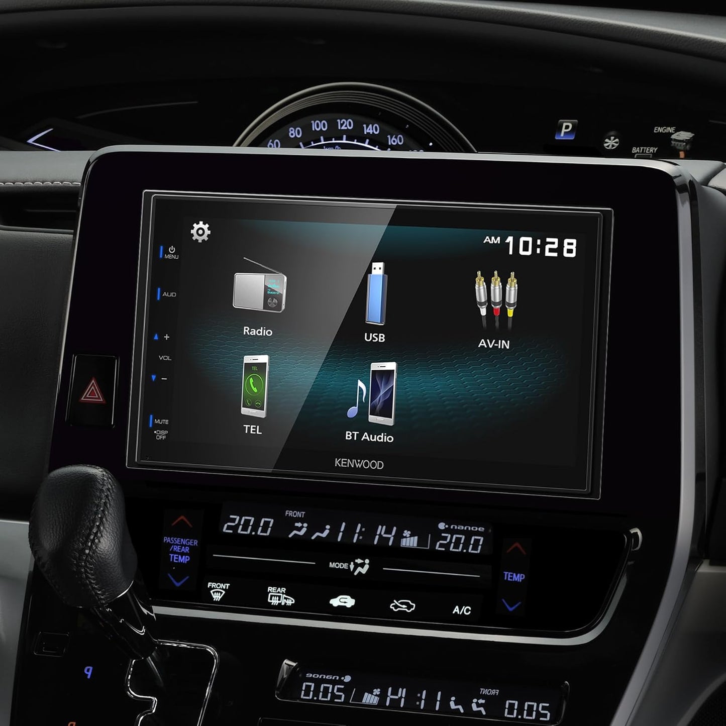 Autoradio KENWOOD DMX115BT double DIN (45W x 4 canaux), écran tactile 6,8", unité centrale avec double connectivité Bluetooth, USB, A/V et radio AM/FM, lecteur multimédia élégant avec fonction de recopie d'écran USB