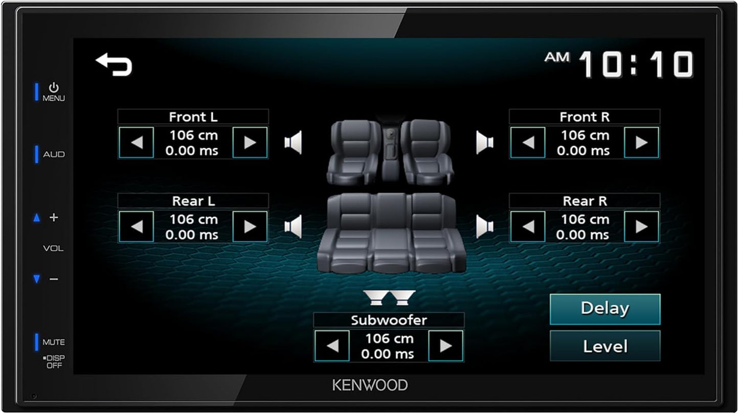 Autoradio KENWOOD DMX115BT double DIN (45W x 4 canaux), écran tactile 6,8", unité centrale avec double connectivité Bluetooth, USB, A/V et radio AM/FM, lecteur multimédia élégant avec fonction de recopie d'écran USB
