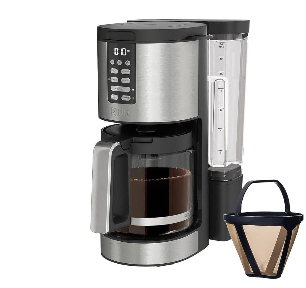 Ninja 14 Cup , Programmable Coffee Maker XL Pro with Permanent Filter - Stainless Steel DCM201