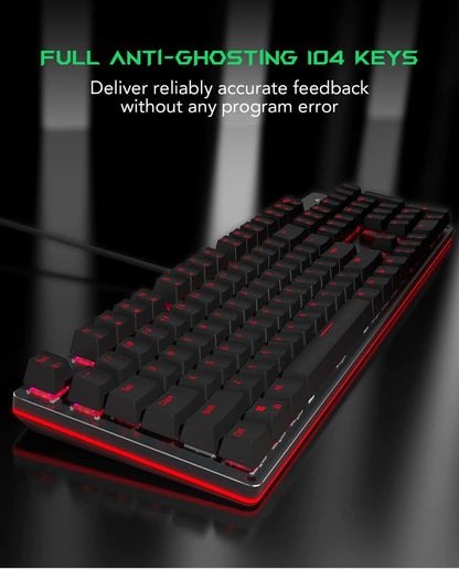 Black Shark RGB Meganiese Dobbel Sleutelbord LED Agterverligte Bedrade Sleutelbord - NUUT