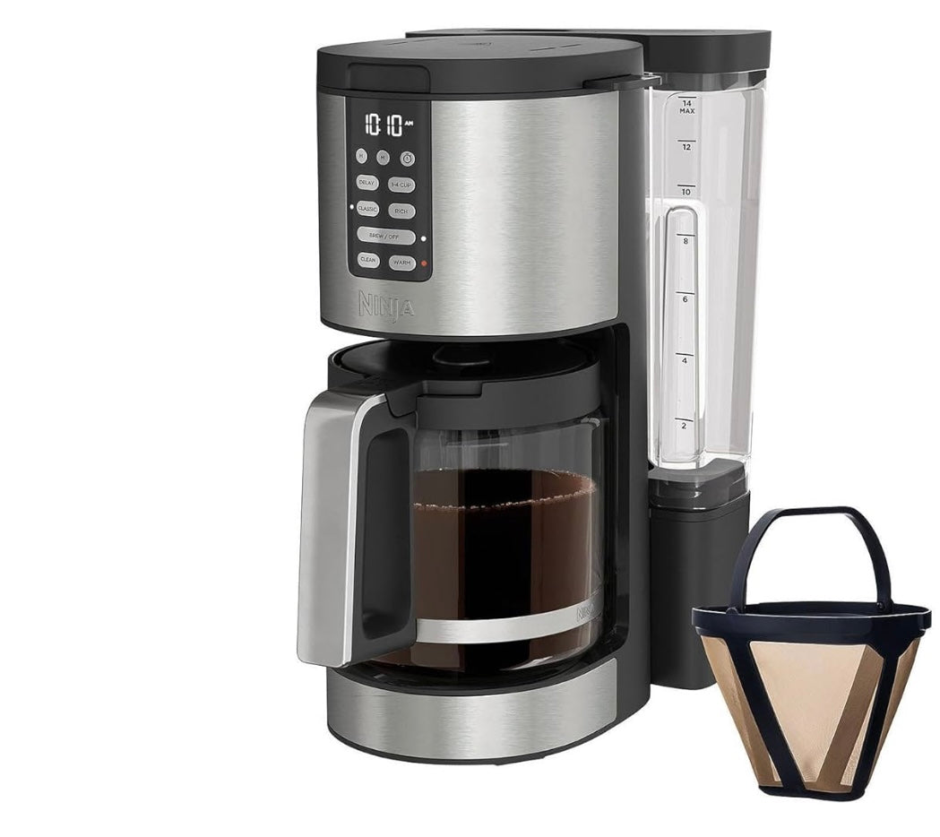 Ninja 14 Cup , Programmable Coffee Maker XL Pro with Permanent Filter - Stainless Steel DCM201