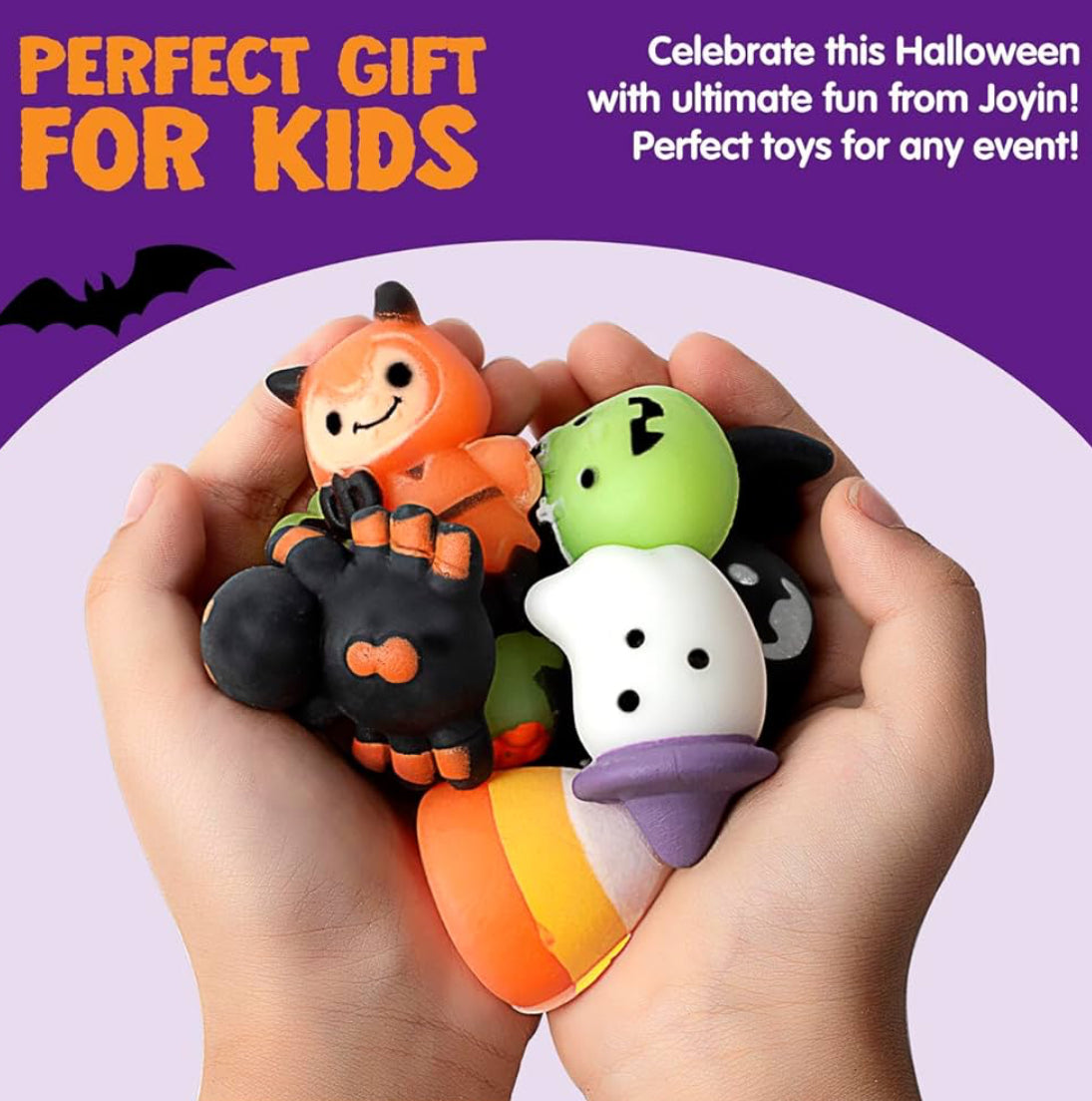 JOYIN Halloween Adventskalender 2025 met Verrassing Speelding, 31 Dae Vakansie Aftelling na Halloween met Mochi en Verrassing Rubber Eend, Aftelling Kalender Speelding vir Kinderpartytjie Gunsies, Soet of Suur