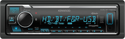 KENWOOD KMM-BT732HD Bluetooth-motorstereo met USB-poort, AM/FM-radio, MP3-speler, veelkleurige LCD, HD-radio, afneembare voorplaat, ingeboude Amazon Alexa, versoenbaar met SiriusXM-ontvanger