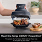 Ninja Crispi 4-in-1 Portable Glass Air Fryer Cooking System, 4QT & 6 Cup Glass Containers with Storage Lids- Cyberspace, FN101GY