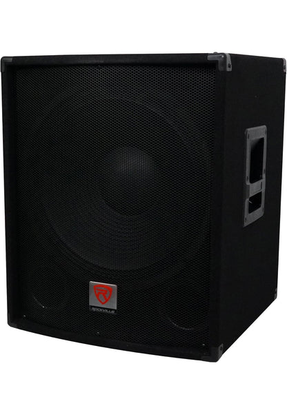 Rockville SBG1184 18" 1000 Watt Passiewe 4-Ohm Pro DJ Subwoofer + Staalwiele