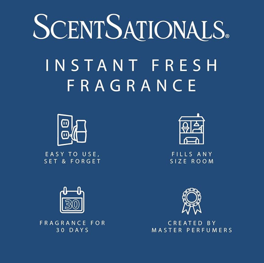 ScentSationals Vanilla Bean Fragrance Oil Plug In Air Freshener Refills 3-Pack - Works w/ Scentsationals Wall Plugs - Packaging May Vary