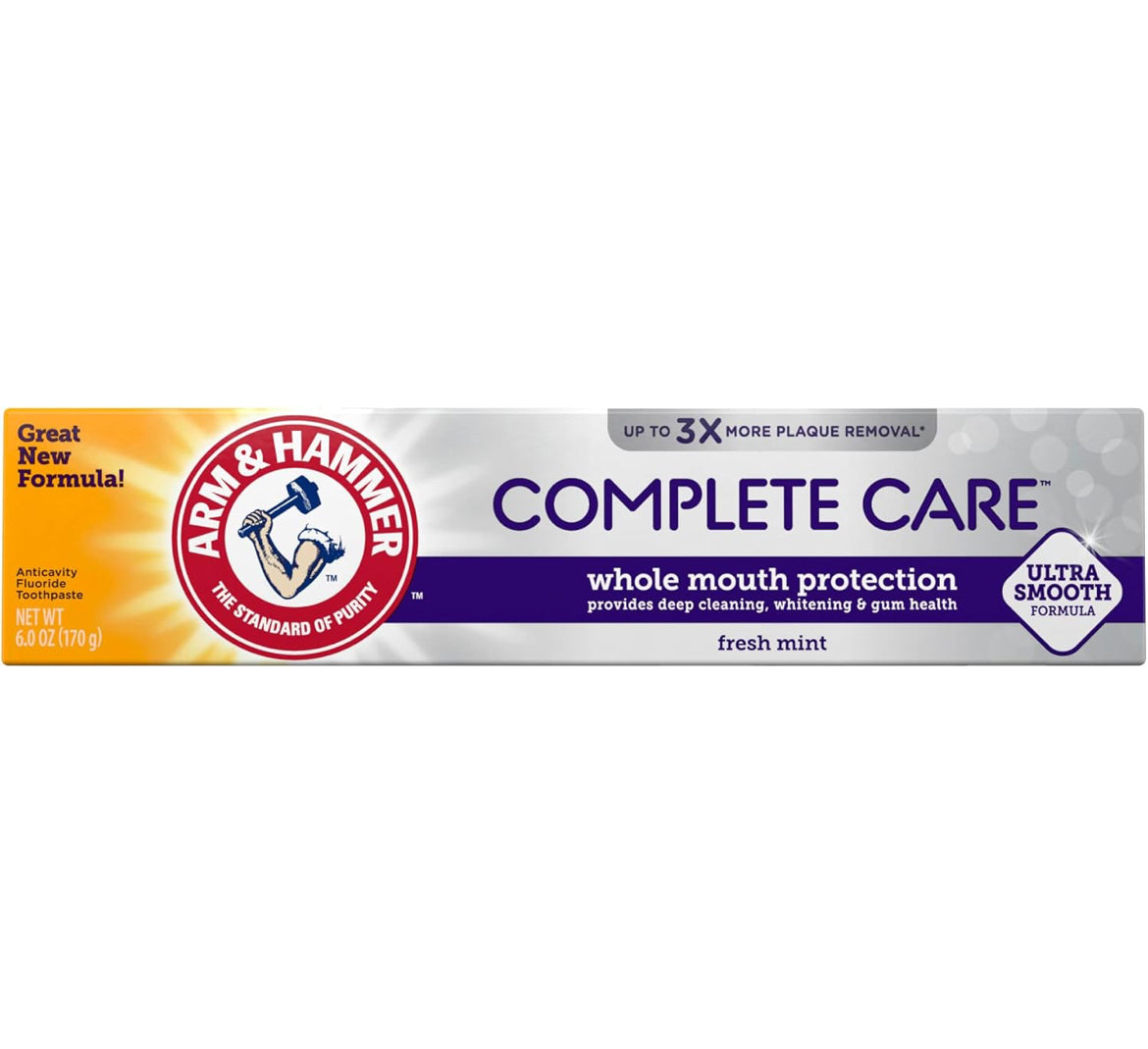 ARM & HAMMER Complete Care Toothpaste, Teeth Whitening Toothpaste 6.0 oz (Pack of 6)