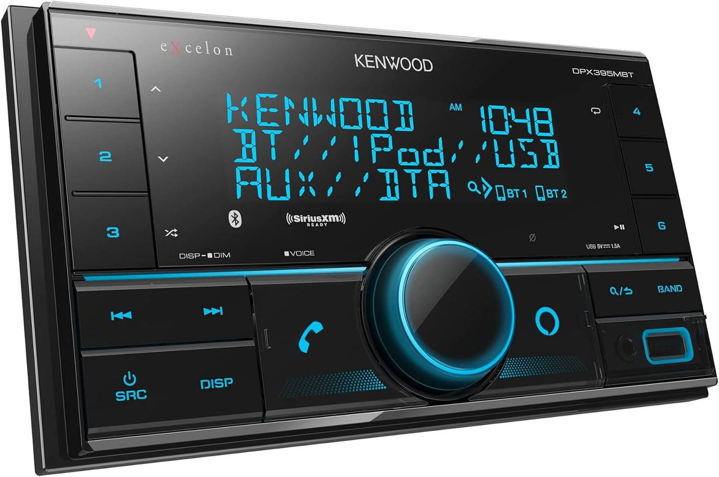 Kenwood DPX395MBT Dubbel DIN In-Dash Digitale Media-ontvanger met Bluetooth (Speel nie CD's nie) | Meganisme-lose Motorstereo-ontvanger | Amazon Alexa Gereed - Swart