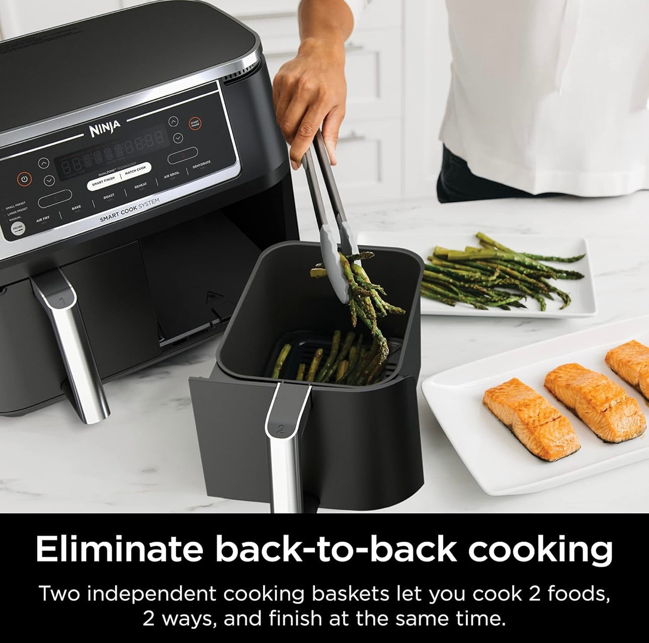 Ninja Air Fryer, Thermometer, Roast, Bake, Air Fry, Crisps, Broil, Reheats, Keep Warm, 6-in-1 - 10 QT, (Grey DZ550)