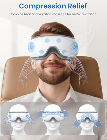 Eye Massager w/ Heat for Migraine - Sleep Mask for Dry Eyes Relax, Reduce Strain