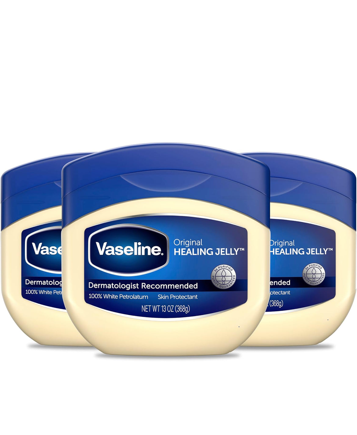 Vaseline Petroleum Jelly Original Provides Dry Skin Relief And Protects Minor Cuts Dermatologist Recommended And Locks In Moisture, 13 Ounce (Pack of 3)