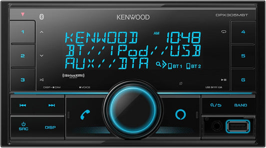 Kenwood DPX305MBT Dubbel DIN in-Dash Digitale Media Ontvanger met Bluetooth (Speel nie CD's nie) | Meganismelose Kar Stereo Ontvanger | Amazon Alexa Gereed - Swart