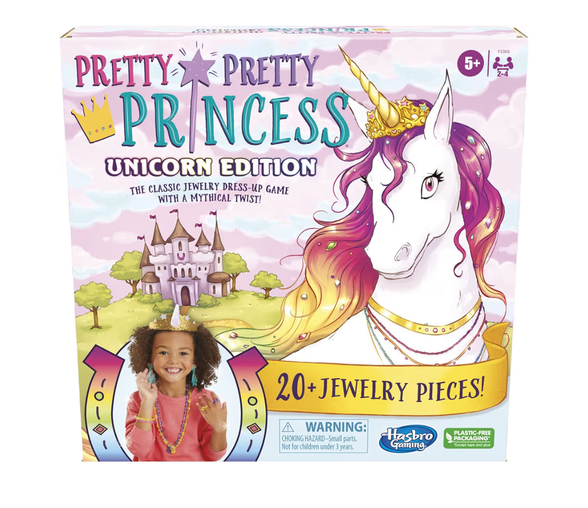 Hasbro Gaming Pretty Princess Unicorn Edition Board Game, Includes 20 Pieces