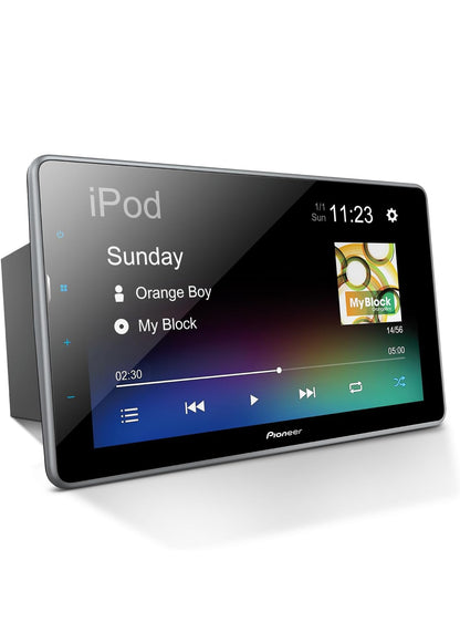 Pioneer 9" Capacitive Touchscreen Floating Display Car StereoDigital Multimedia Receiver, Alexa, Bluetooth, Backup Camera, FLAC, Short Chassis, USB, AM/FM Radio, 13-Band EQ, RCA Preouts