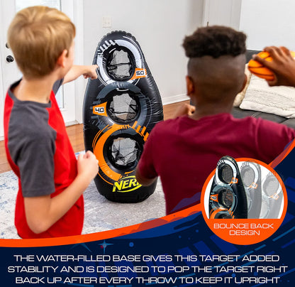 NERF Inflatable Target Set - Proshot Kids Football Blaster Game Set - 50" Standing Pop Up