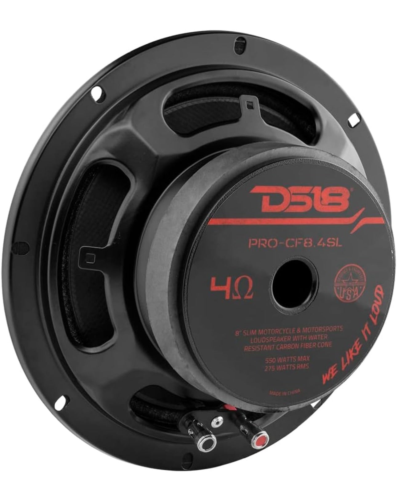 DS18 PRO-CF8.4SL 8" Shallow Carbon Fiber Water Resistant Cone Mid-Bass Speaker - NEW