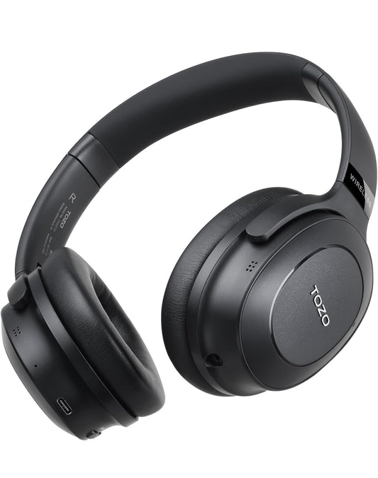Hybrid Active Noise Cancelling Headphones, Wireless Over Ear Bluetooth, 40H Playtime, Hi-Res Audio Custom EQ, Comfort Fit Ear Cups (Black)