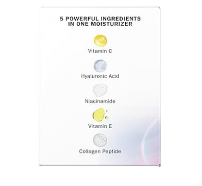 Olay Super Cream met Sonbeskerming SPF 30, Liggewig Gesigbevogtiger (1.7 oz) & Proefgrootte Vitamien C-Reinigingsmelters, Water-geaktiveerde Gesigwasmiddel (12 st)