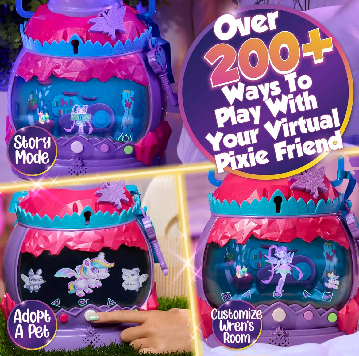 Just Play HOLOBRITE Pixie Lantern, Virtual Dancing and Interactive Games, Includes 5-inch Pixie Doll, Over 200 Ways to Play, Kids Toys for Ages 6 Up
