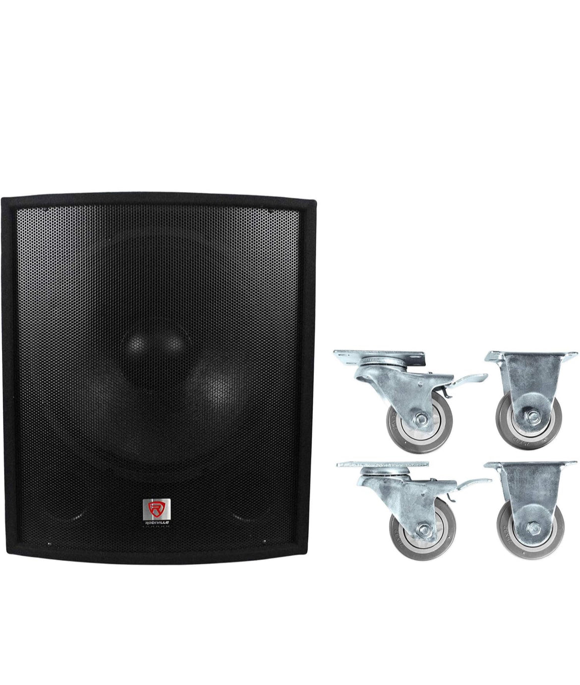 Rockville SBG1188 18" 1000 Watt Passive 8-Ohm Pro DJ Subwoofer + Steel Casters