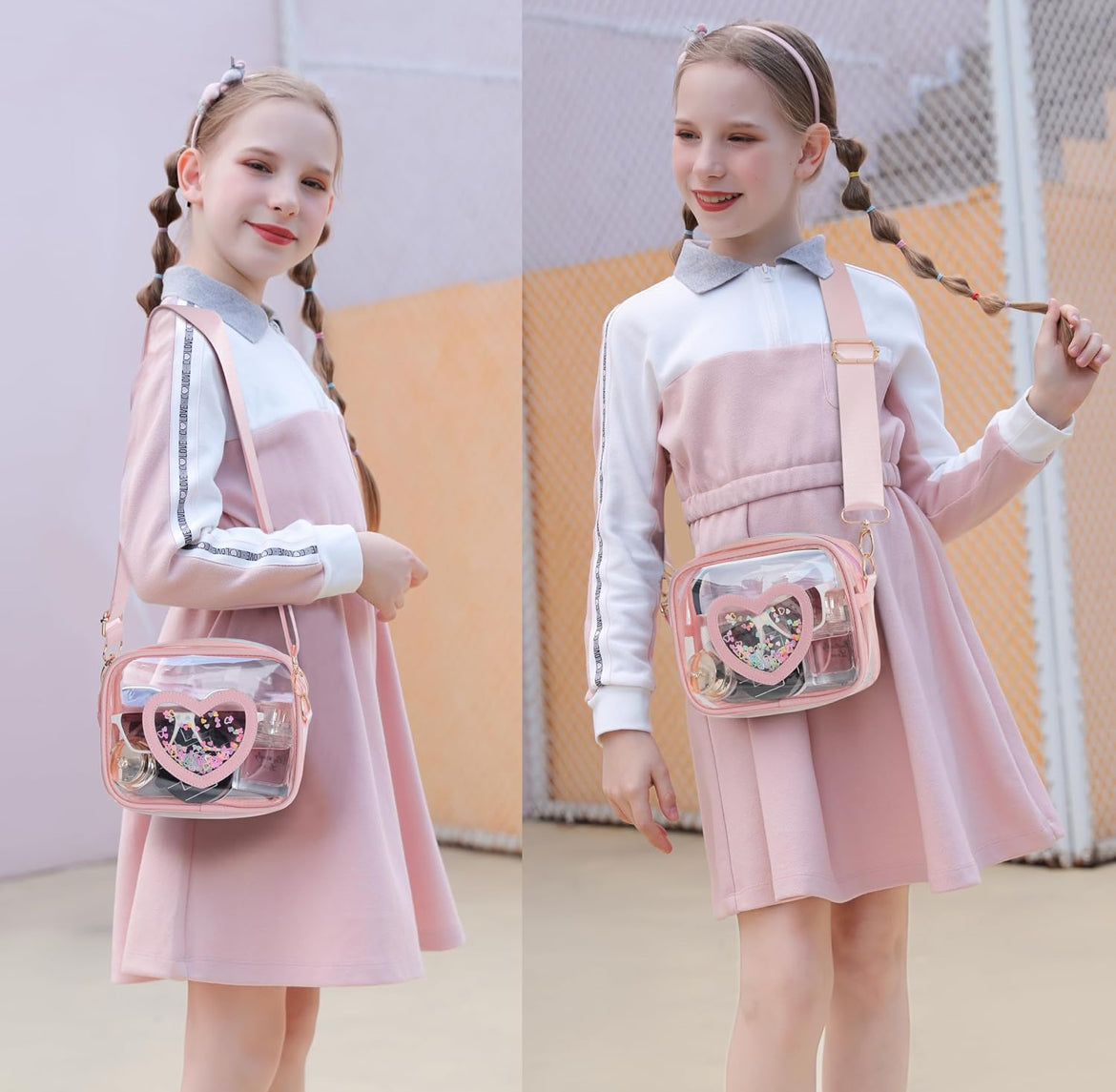 Clear Crossbody Bag for Women Girls Kids Purse Toddlers Shoulder Messenger Handbags Transparent Bags Wallet Pouch