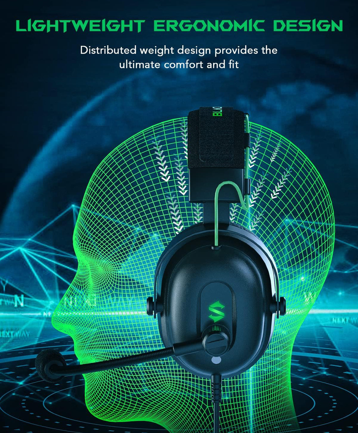 Black Shark Gaming Headset with Noise Canceling Over-Ear Headphones - NEW