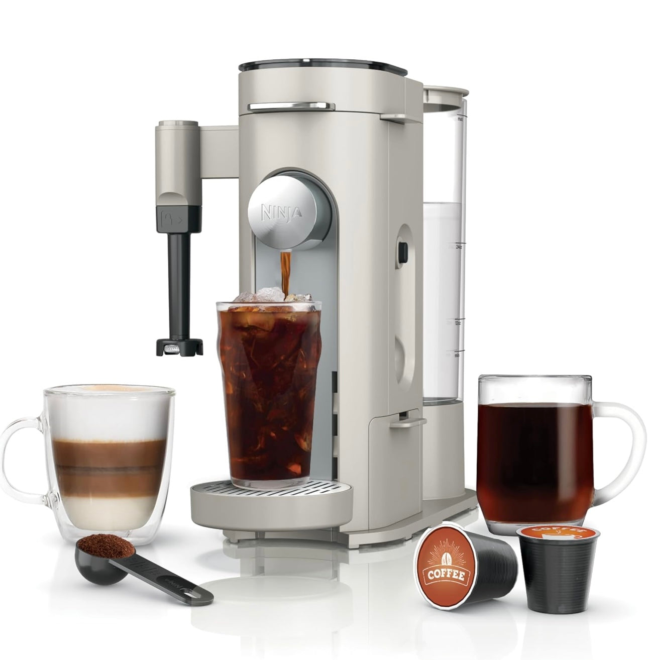 Ninja Pod & Grounds Specialty Single-Serve Coffee Maker, K-Cup Pod Compatible - Stone (PB051ST)