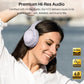 HT3 Hybrid Noise Cancelling Headphones, 90H Battery Life Over Ear Bluetooth 6.0 Foldable Headset, AI Voice Assistant - Light Purple