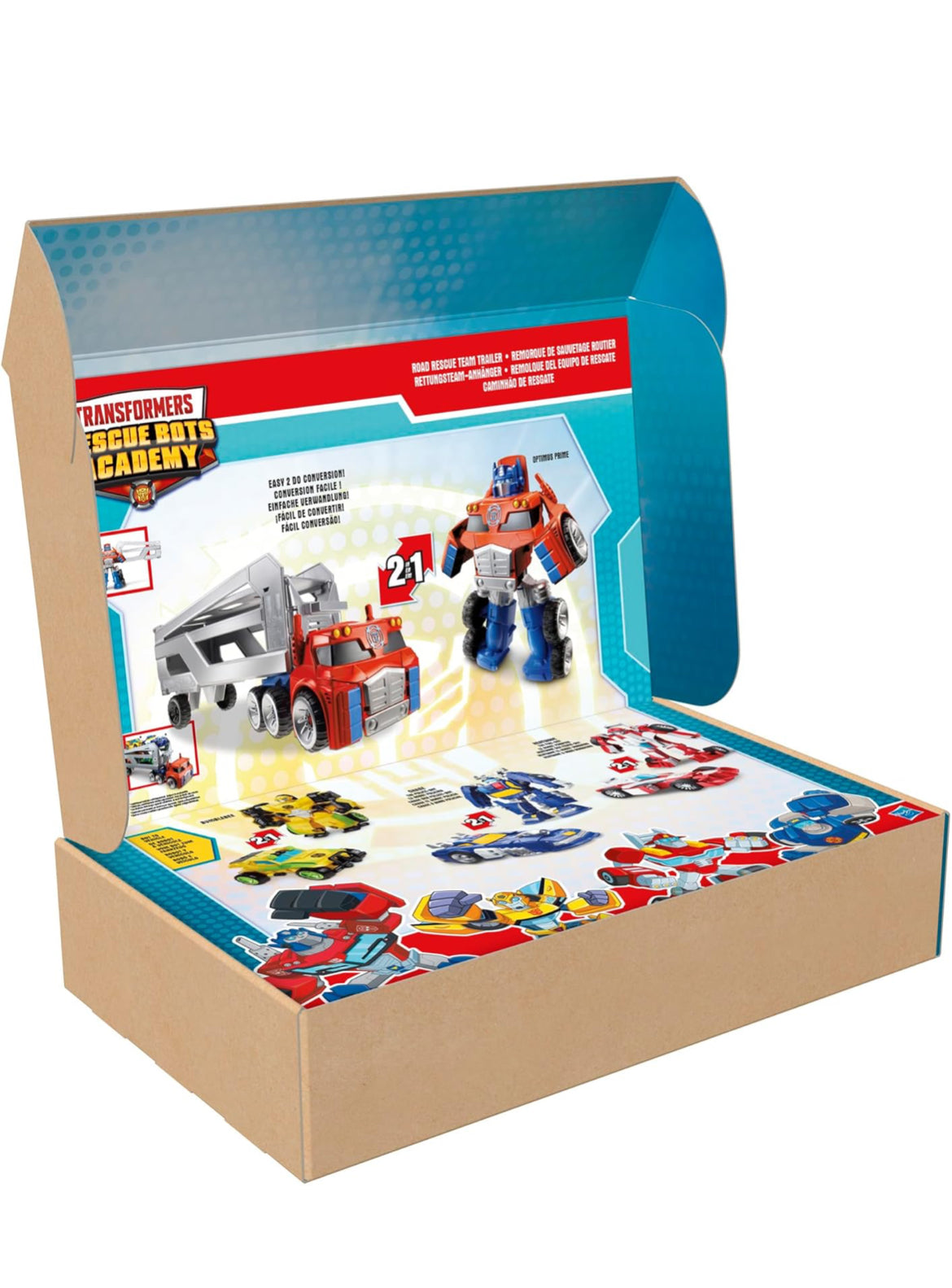 Transformers Playskool Heroes Rescue Bots Academy Road Rescue Team Trailer 4-Pack Converting Toy