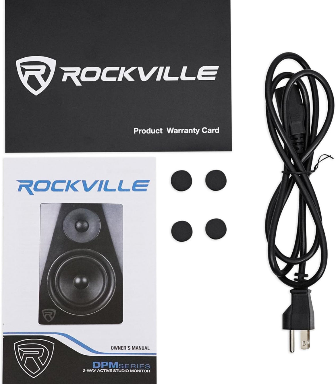 Rockville 2 DPM5W Dual Powered 5.25" 300w Active Recording Studio Monitors+Pads