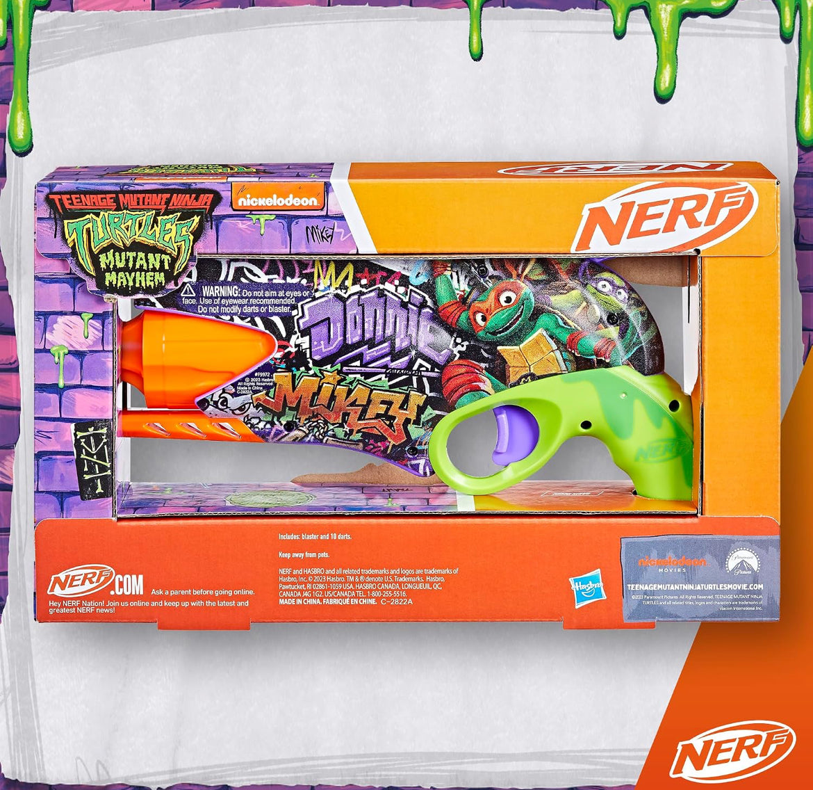 Nerf Teenage Mutant Ninja Turtles Blaster, 10 Elite Darts, Toy Foam Blasters, Ages 8 and Up