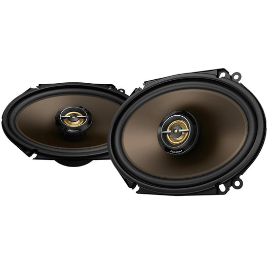 Pioneer A-reeks MAX TS-A683FH, 2-rigting Koaksiale Motoroudioluidsprekers, Volreeks, Helder Klankgehalte, Maklike Installasie en Verbeterde Bassreaksie, Volgoudkleurige 6” x 8” Ovale Luidsprekers