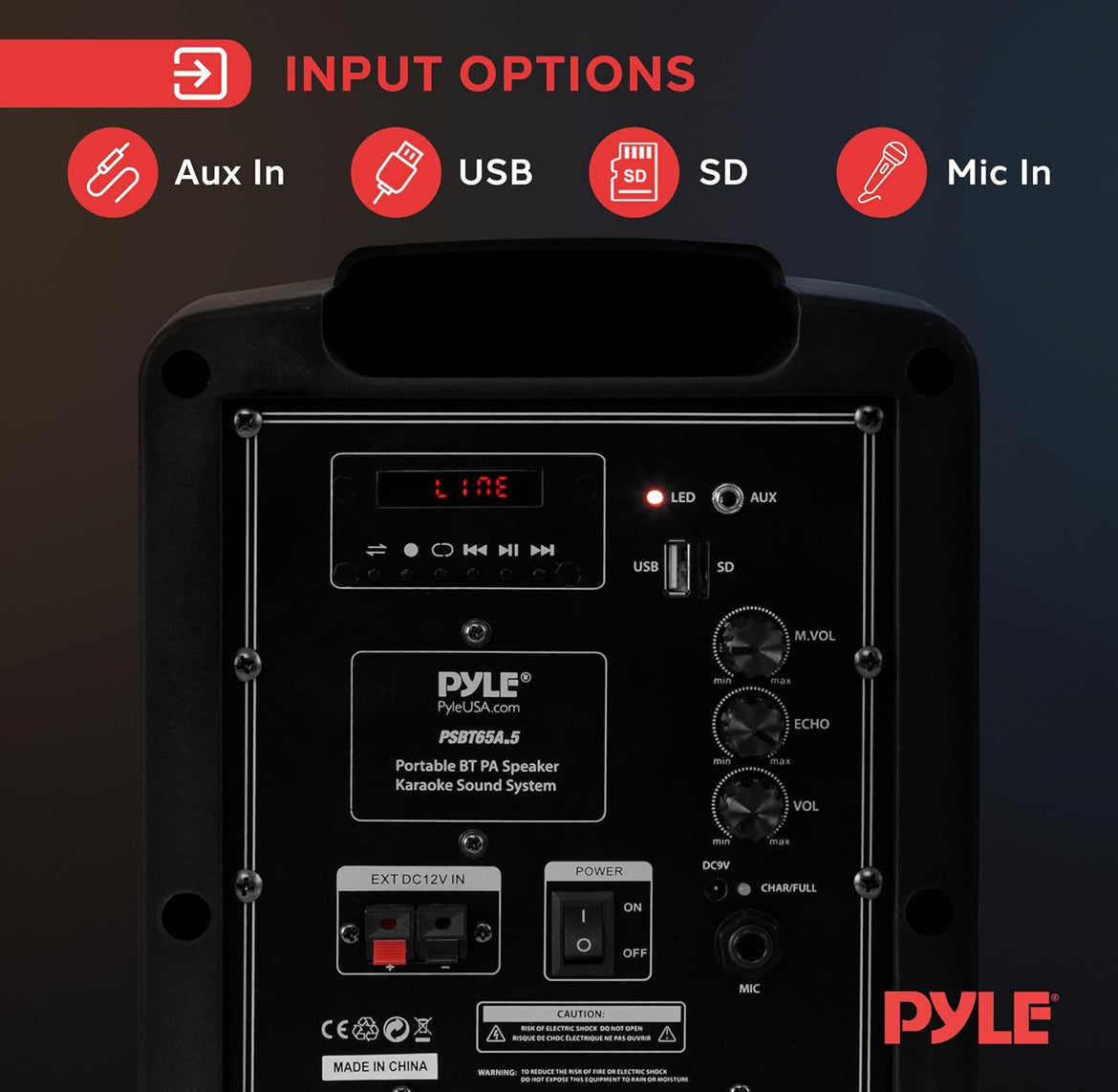 Bluetooth Karaoke PA-luidspreker - Draagbare Binne- / Buiteklankstelsel met Koordlose Mikrofoon, Oudio-opname, Herlaaibare Battery, USB- / SD-leser, Staanderbevestiging