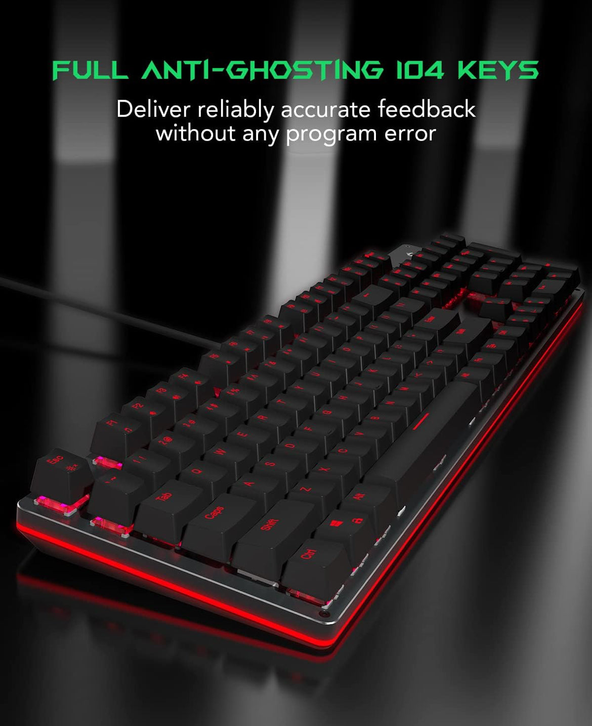 Black Shark RGB Mechanical Gaming Keyboard LED Backlit Wired Keyboard - NEW