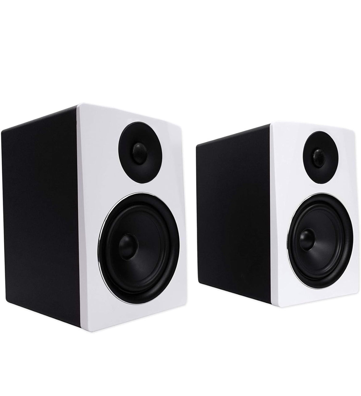 Rockville APM6W Powered USB Studio Monitor Speaker Pair in White, 6.5", 2-Way, 350W, EQ, MDF Wood, RCA/XLR