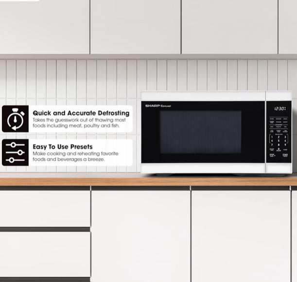 Sharp SMC1161KW 1.1 cu. ft. 1000W White Countertop Microwave Oven
Removable 12.4" Carousel Turntable